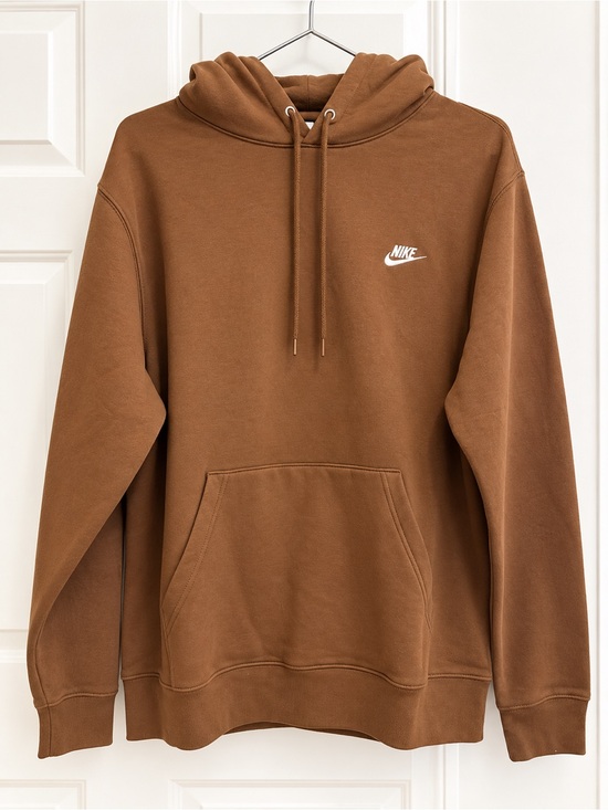 Nike Other - Nike Brown Pullover Hoodie with Small White Logo